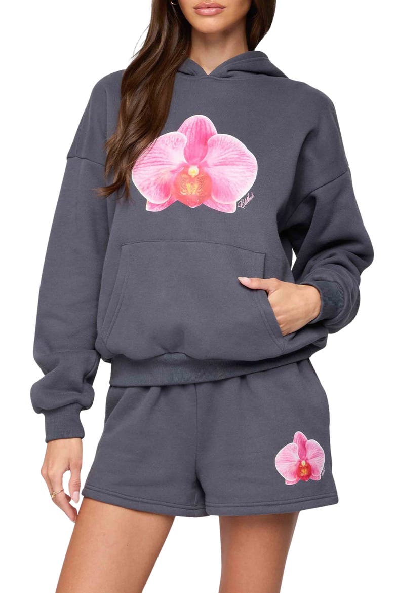 Orchid Babe Hoodie, Main, color, DARK-GRAY