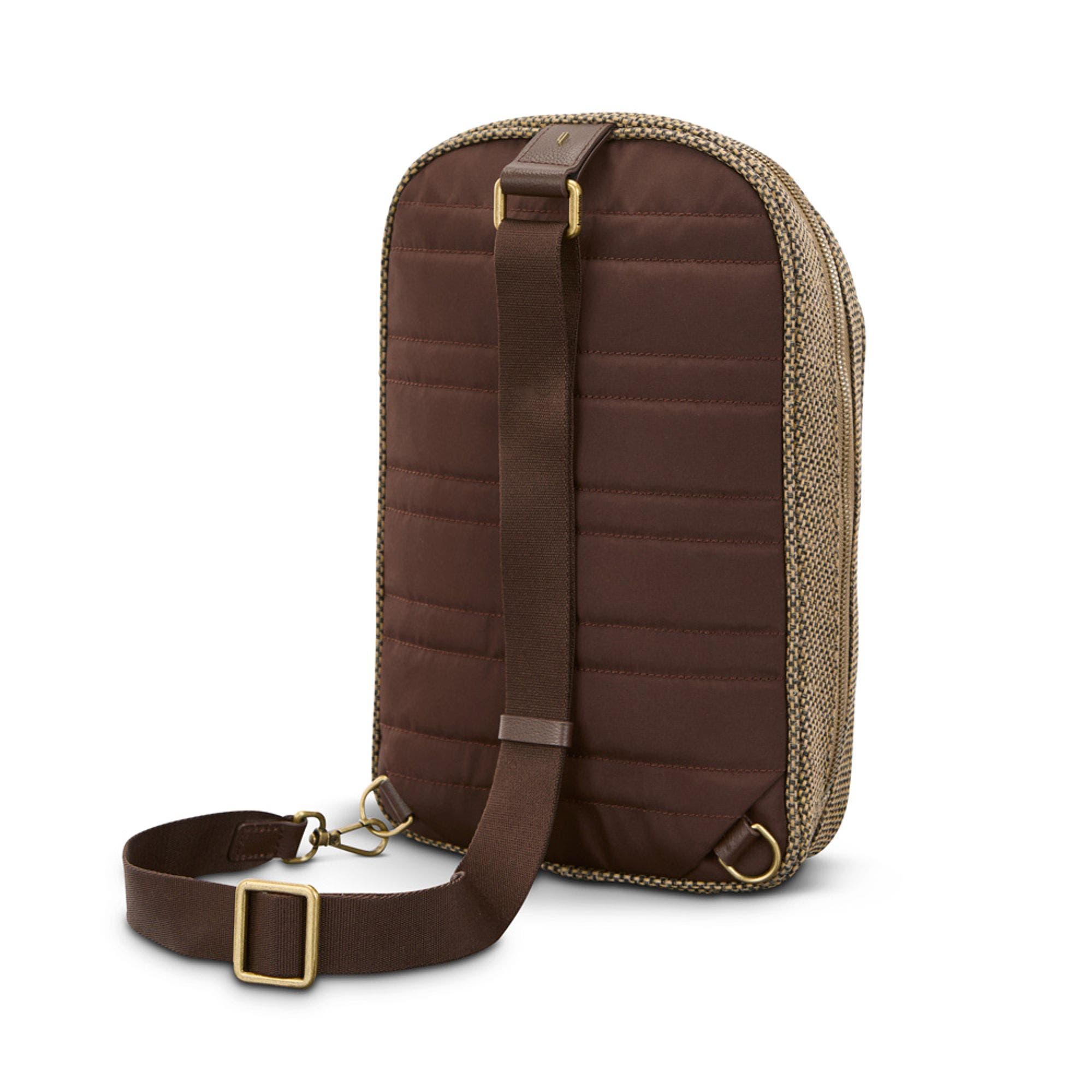 Tweed Sling Bag, Alternate, color, Tweed/Natural Leather