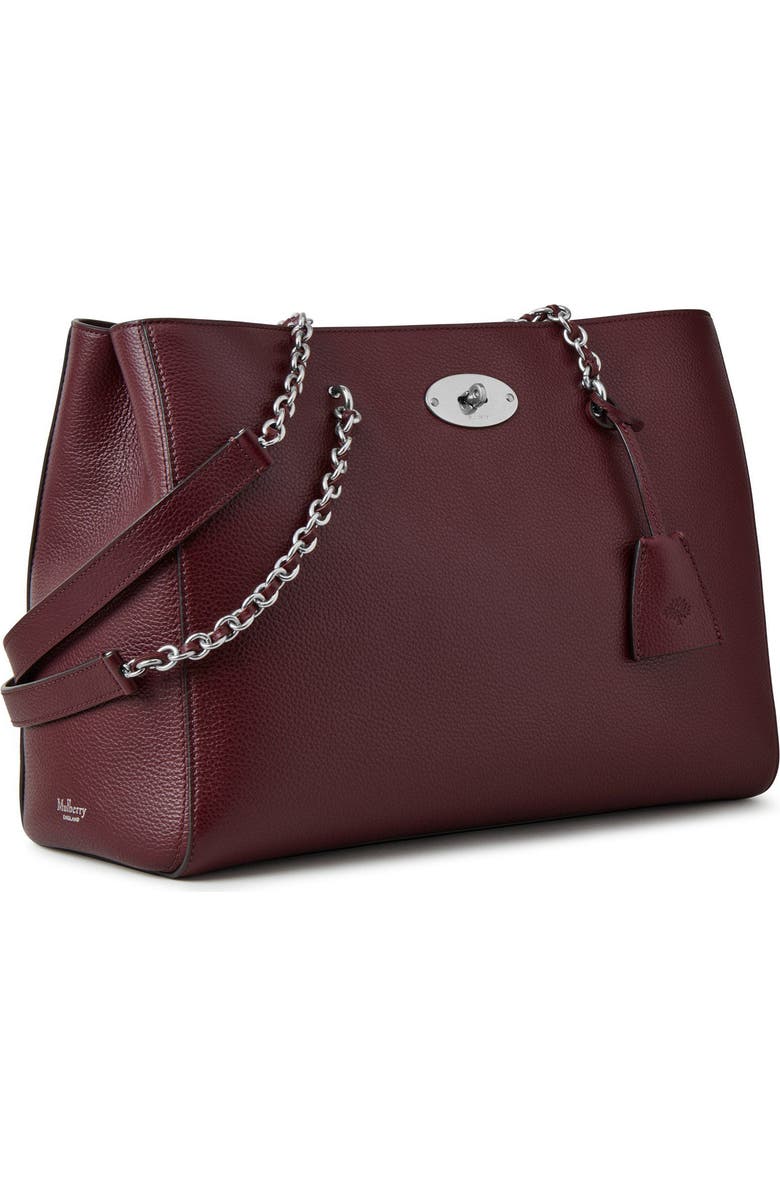 Mulberry Lily Chain Leather Tote, Alternate, color, Black Cherry