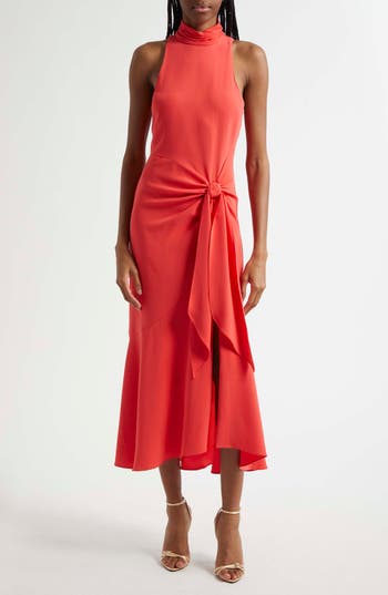 Cinq À Sept Lezlie Jersey Sleeveless Racerback Midi Dress In Red