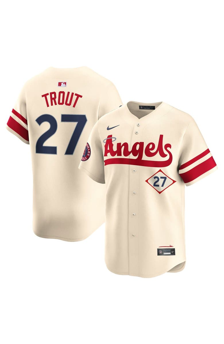 Nike Men's Nike Mike Trout Natural Los Angeles Angels City Connect Limited Jersey, Alternate, color, 