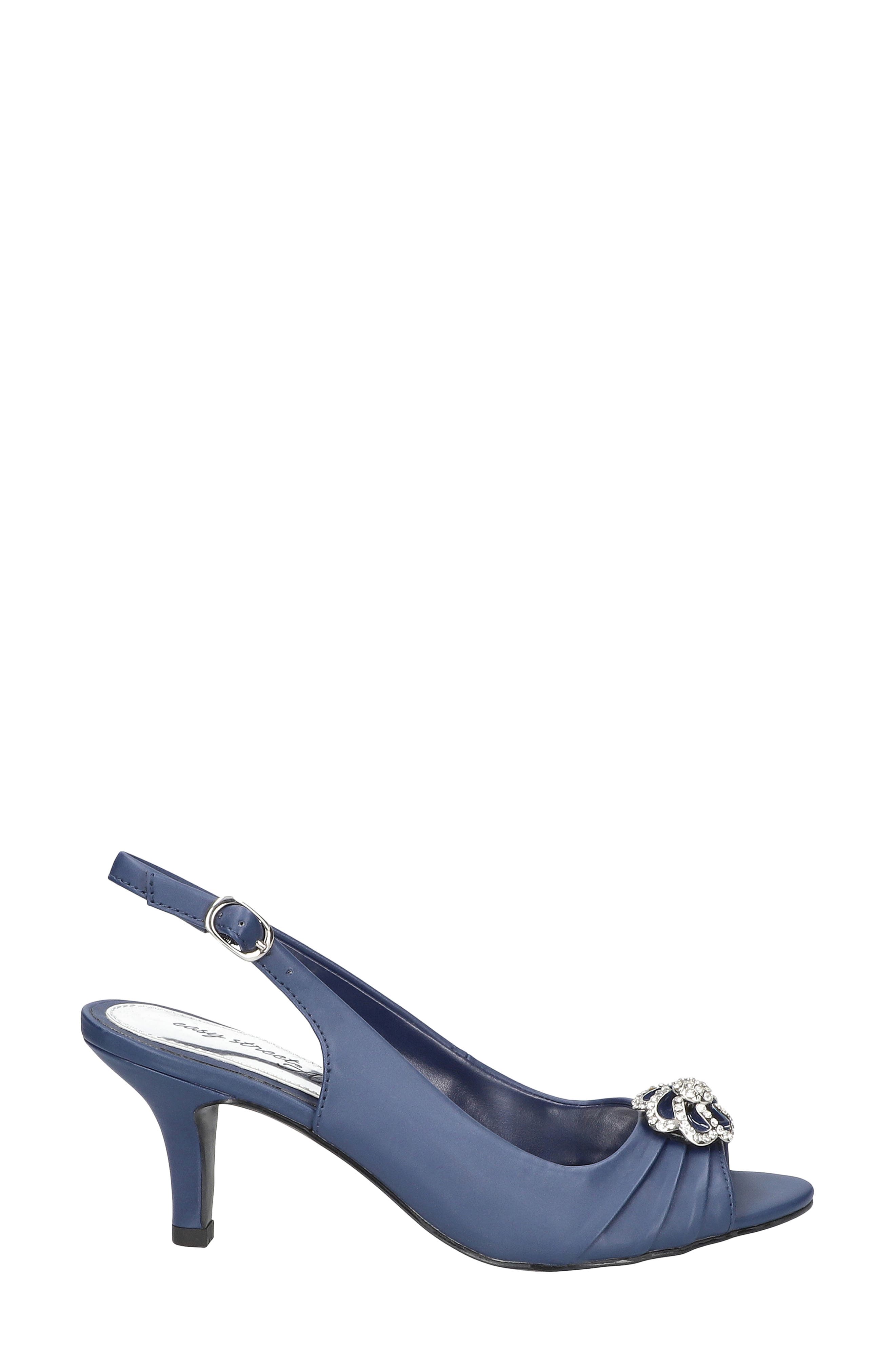 Poise Slingback Sandal, Alternate, color, NAVY SATIN