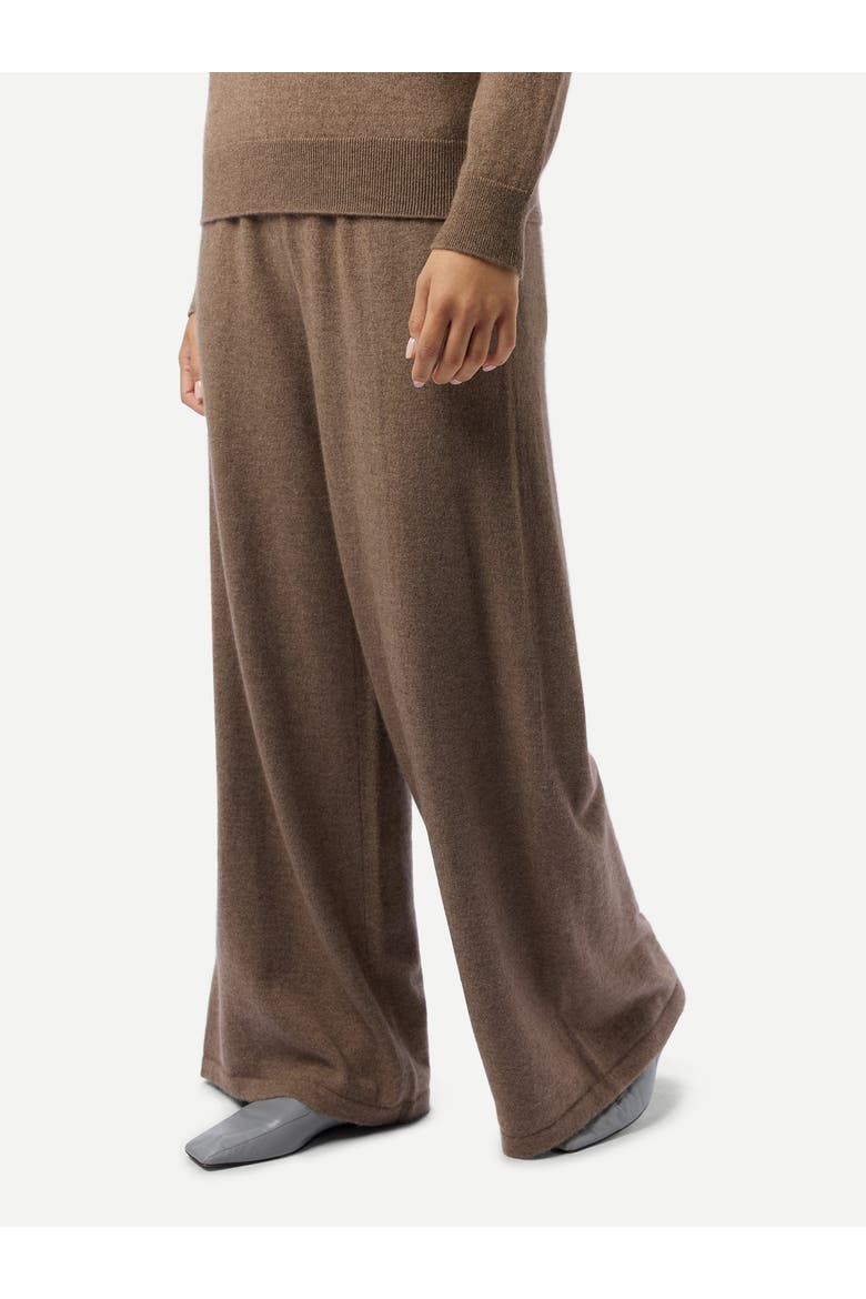 Wide-Leg Cashmere Pants, Alternate, color, taupe