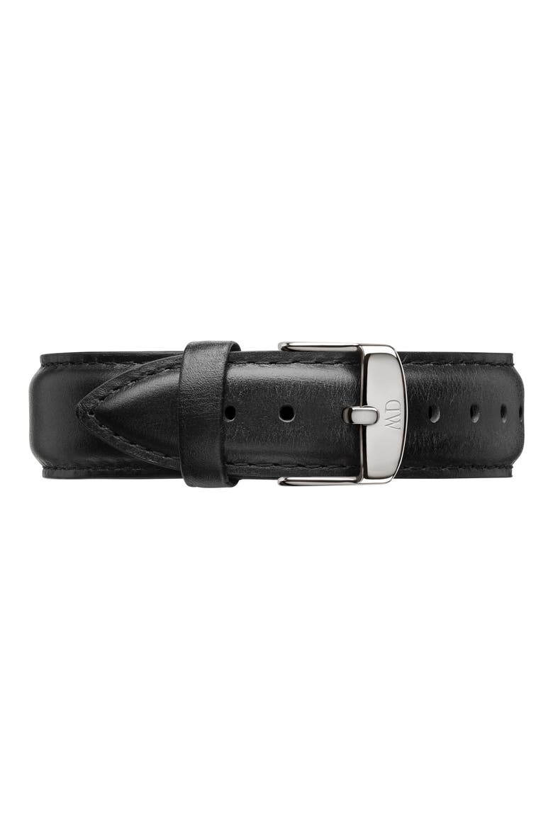 Classic Sheffield Leather Strap Watch, 40mm, Alternate, color, SILVER/ BLACK