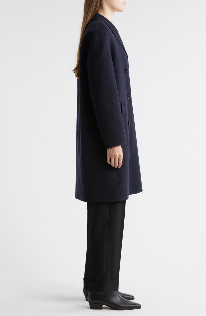 Theory Double Breasted Wool & Cashmere Coat, Alternate, color, New Navy