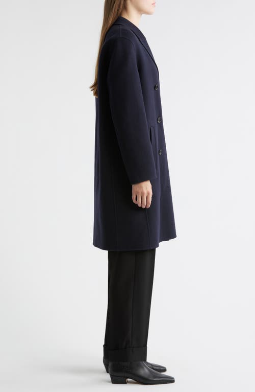 Theory Double Breasted Wool & Cashmere Coat In Blue