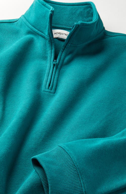 Nordstrom Kids' Quarter-zip Sweatshirt In Green Storm