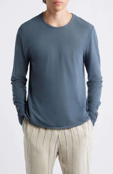 Long Sleeve Organic Cotton Crewneck T-Shirt