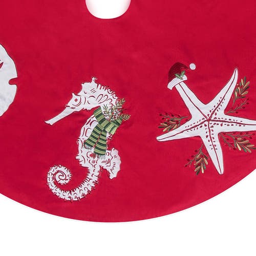 C & F Home C&f Home Sea Life Christmas Tree Skirt In Red