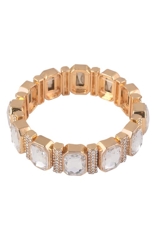 Laundry By Shelli Segal Square Crystal Stretch Bracelet In Gold