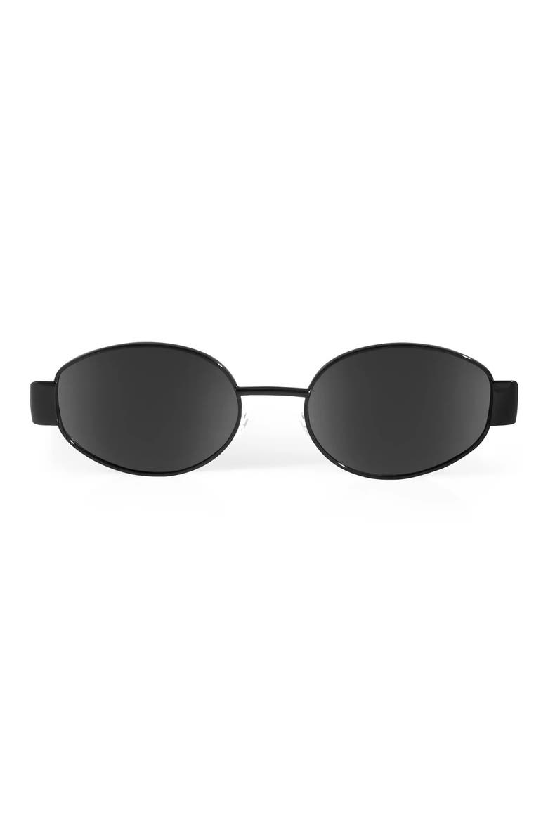 Heni Oval Polarized Sunglasses, Main, color, BLACK