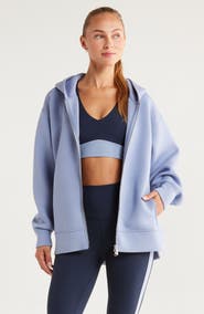 Zella Relaxed Fit High-Low Zip Hoodie