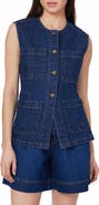 Habitual Collarless Denim Vest