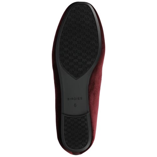 Birdies The Starling Loafer Velvet Embroidery In Burgundy
