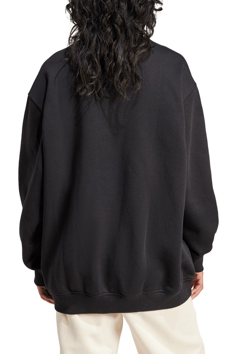 adidas Originals Essentials Oversize Crewneck Sweatshirt, Alternate, color, Black