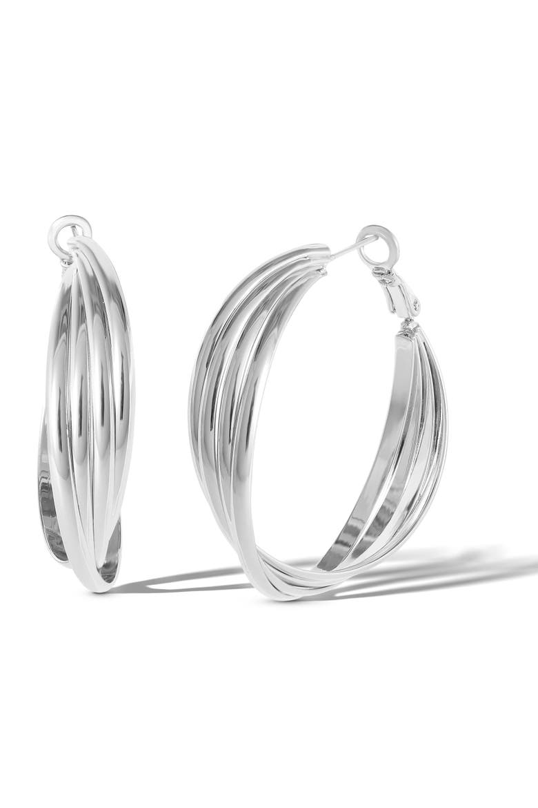 Hoop Earrings Gold or Silver Tone, Main, color, Silver, Gold