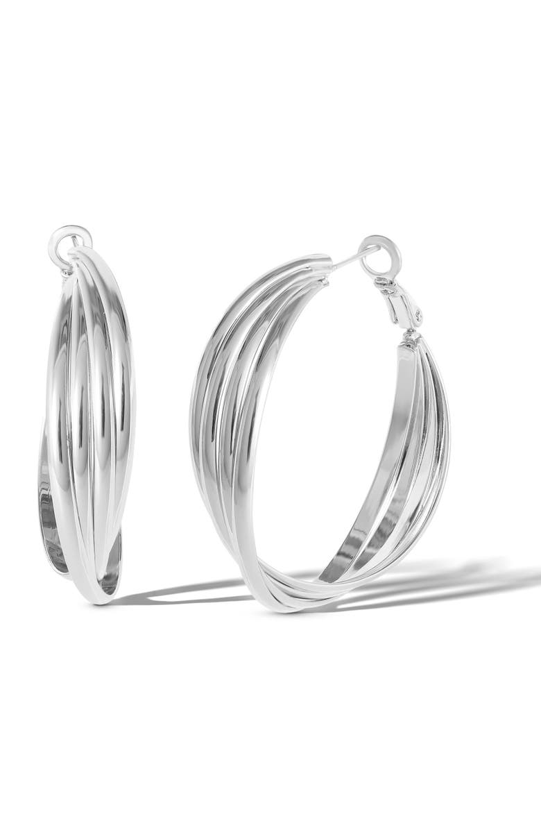 Jessica Simpson Hoop Earrings Gold or Silver Tone, Main, color, Silver, Gold