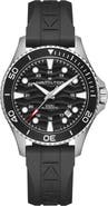 Hamilton Khaki Navy Scuba Black Automatic Rubber Strap Watch, 40mm