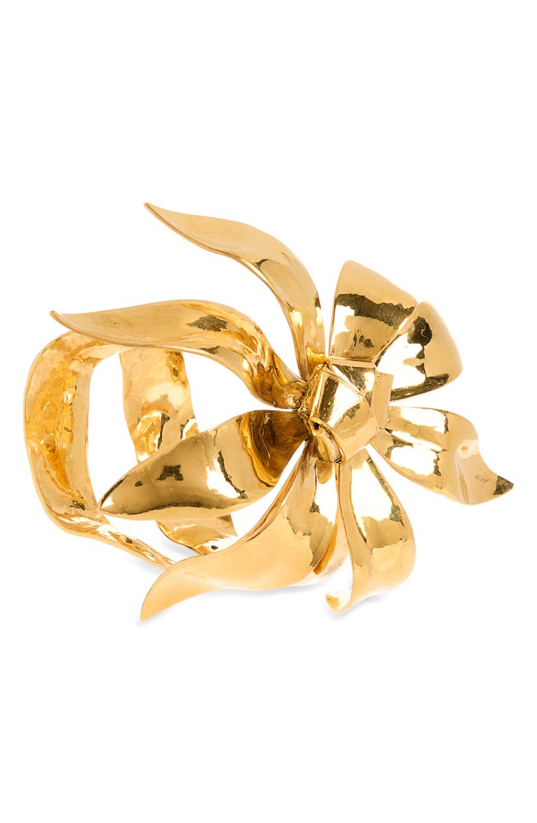 Balenciaga Bloom Cuff Bracelet, Main, color, Shiny Gold