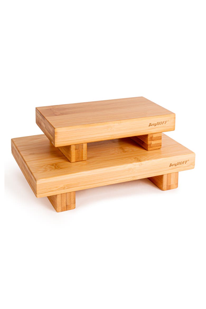 Set of 2 Bamboo Sushi Tray Set, Main, color, BEIGE