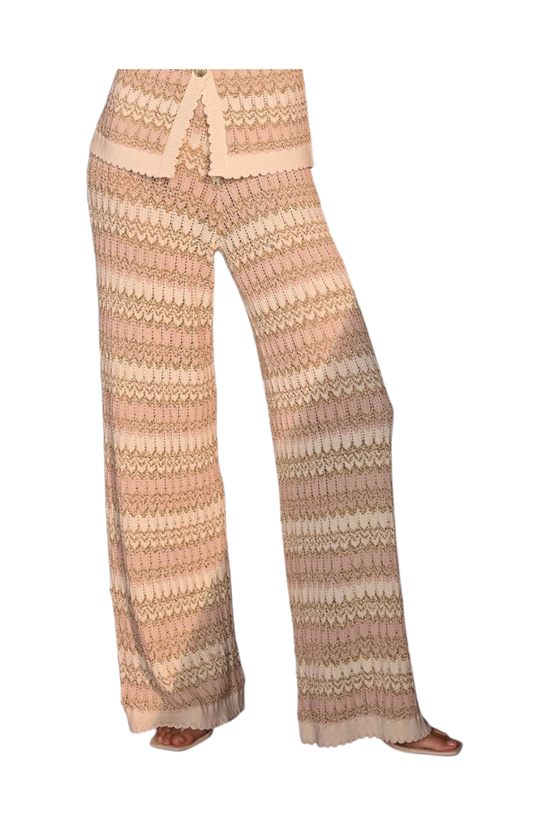 Striped Knit Trousers, Main, color, Neutral