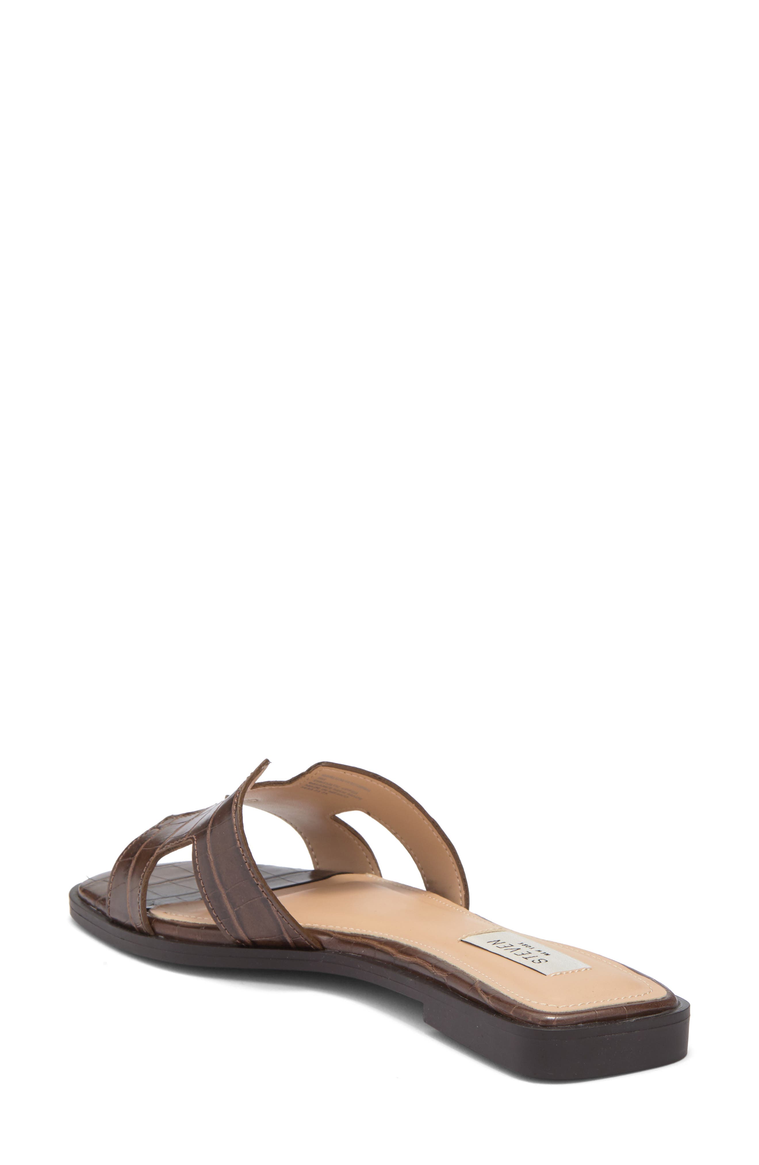 Harlien Slide Sandal, Alternate, color, BROWN CROCODILE