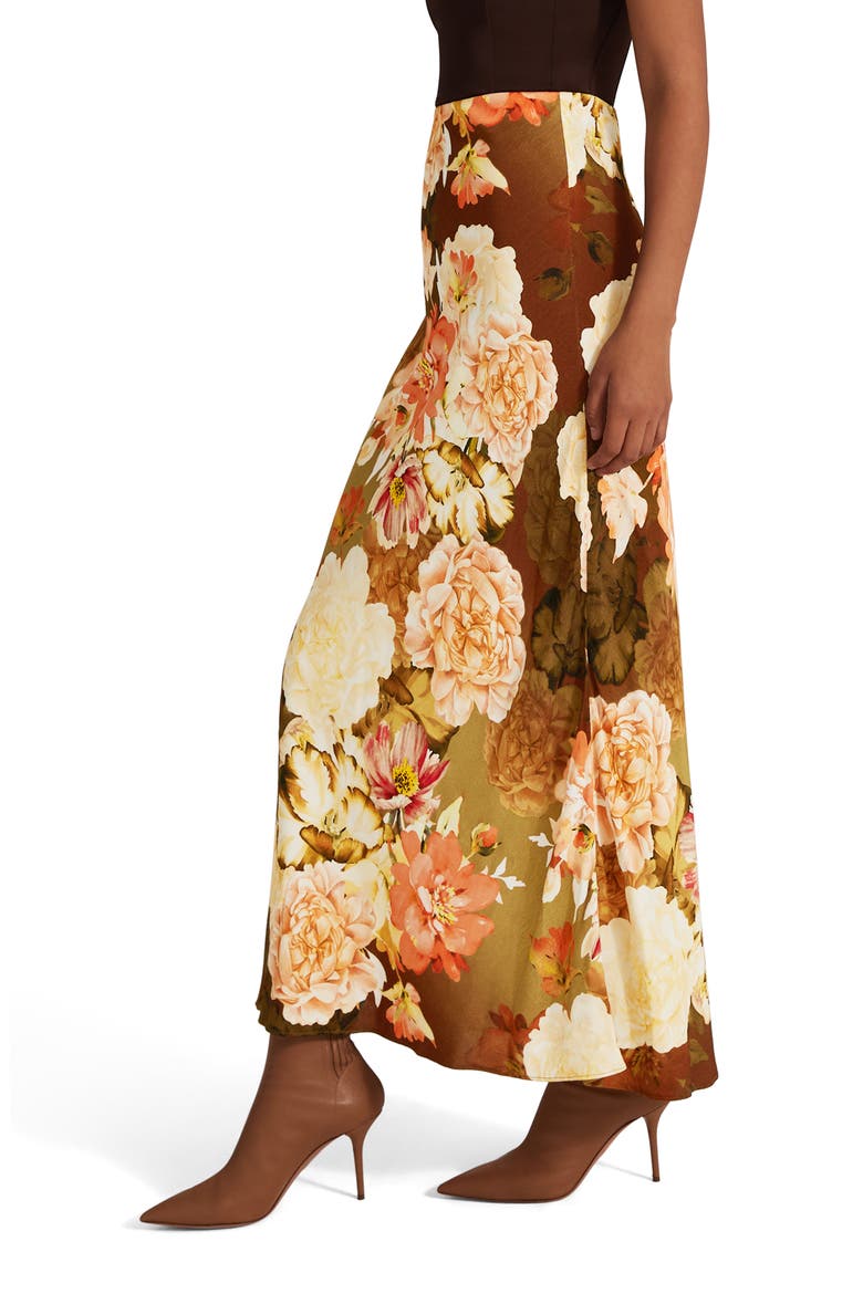 The Gwen Floral Print Maxi Skirt, Alternate, color, SIENNA