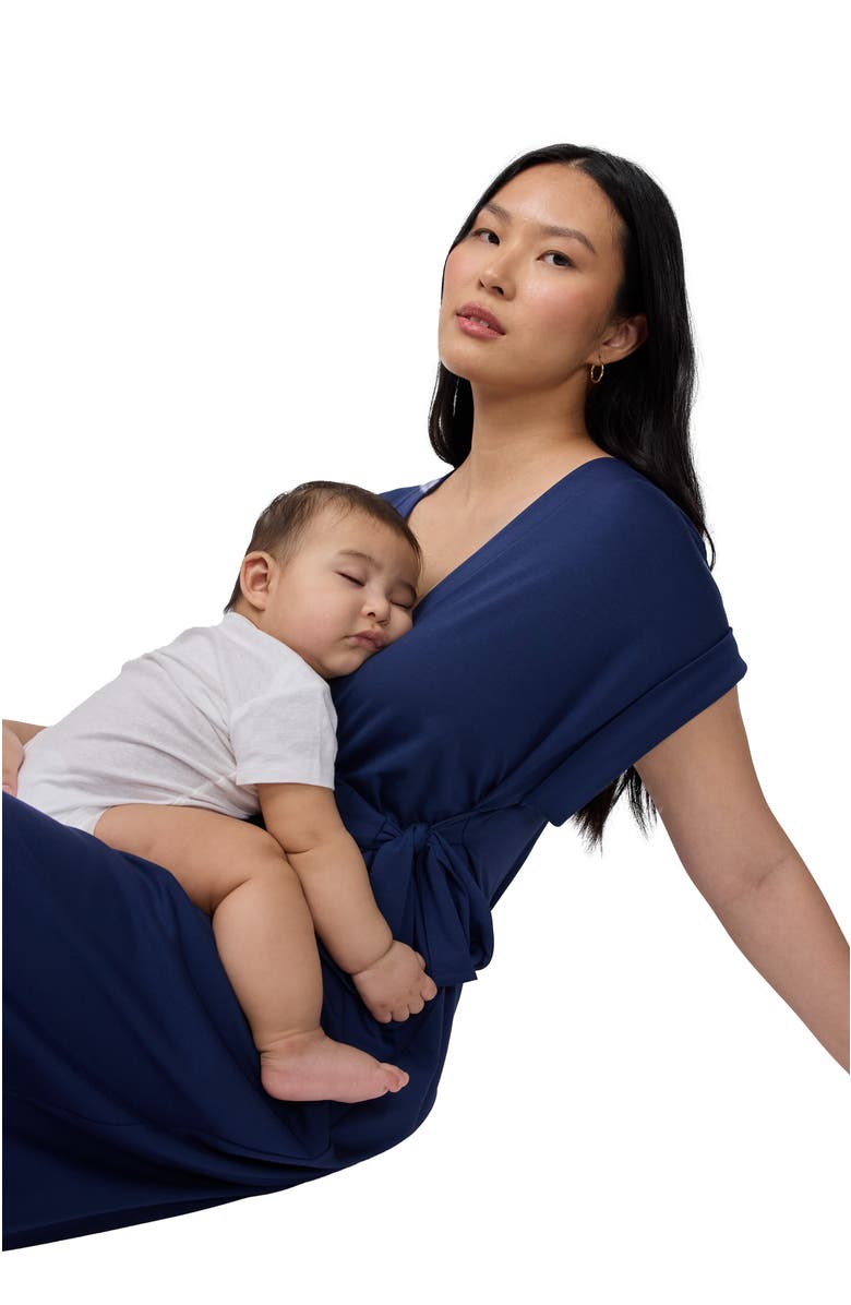 Ingrid & Isabel SS Wrap Knit Dress, Alternate, color, Navy