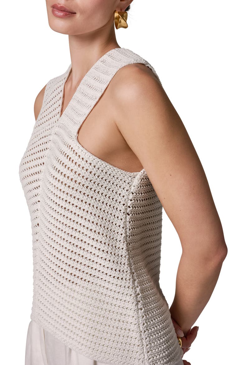 Metallic Open Stitch Sweater Tank, Alternate, color, CREAM