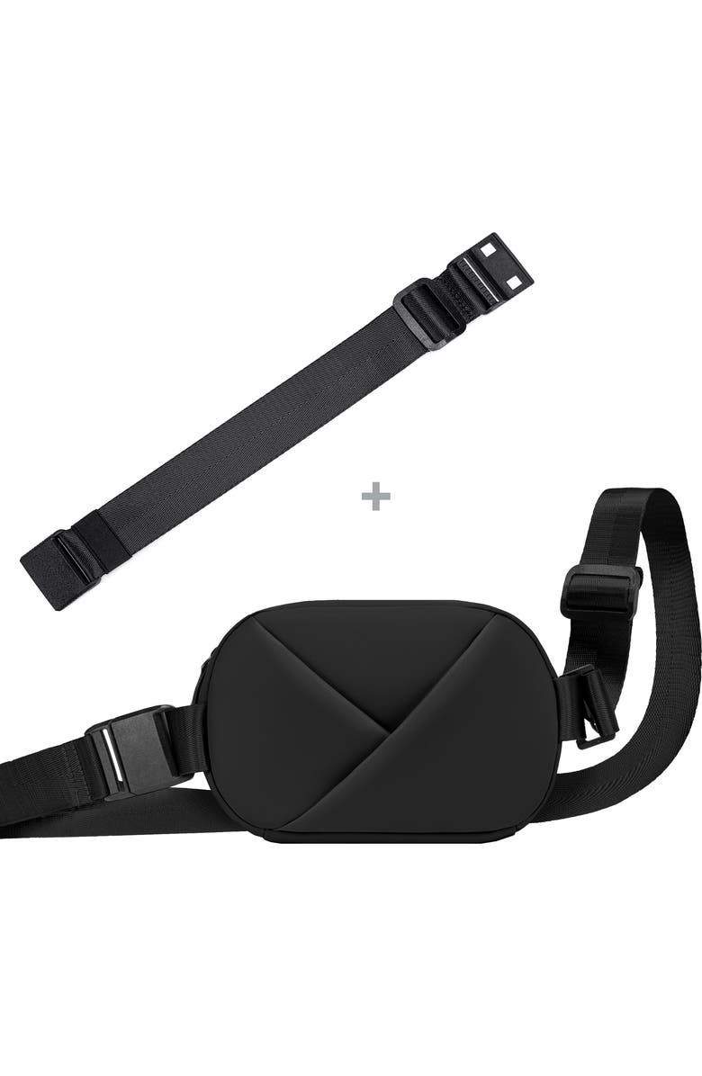 Lux and Nyx Origami Sling Belt Bag With Extender Strap, Main, color, Black