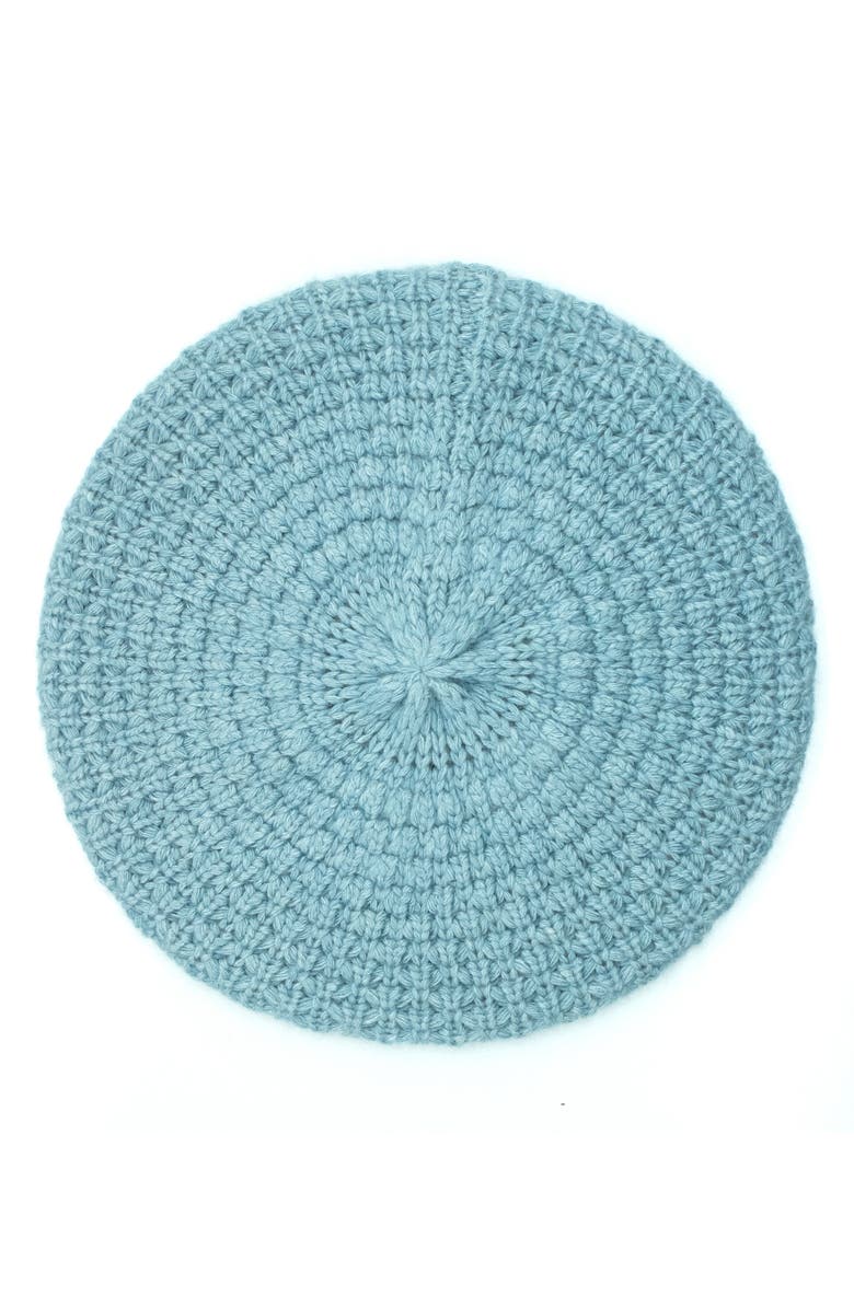 Portolano Popcorn Stitch Beret, Alternate, color, Dream Blue