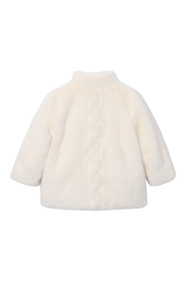 Cable-Knit Faux Fur Coat, Alternate, color, White