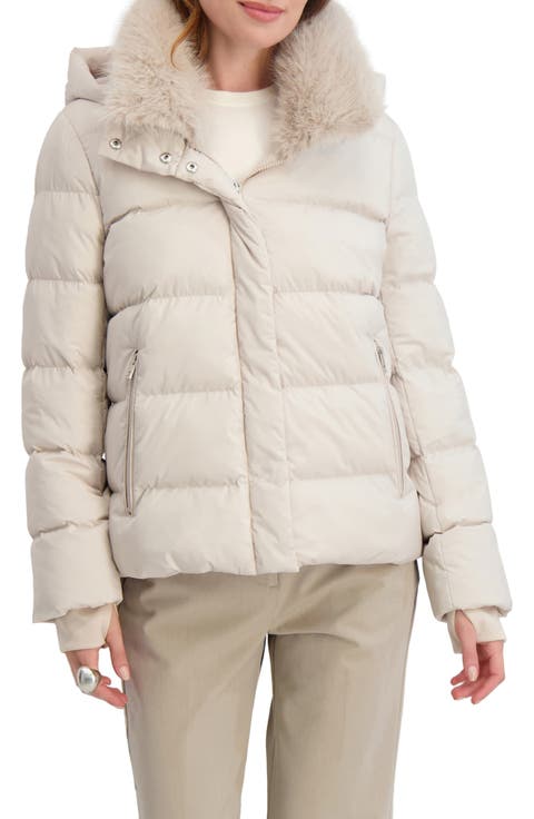 Vera Faux Fur Trim Hooded Puffer Coat