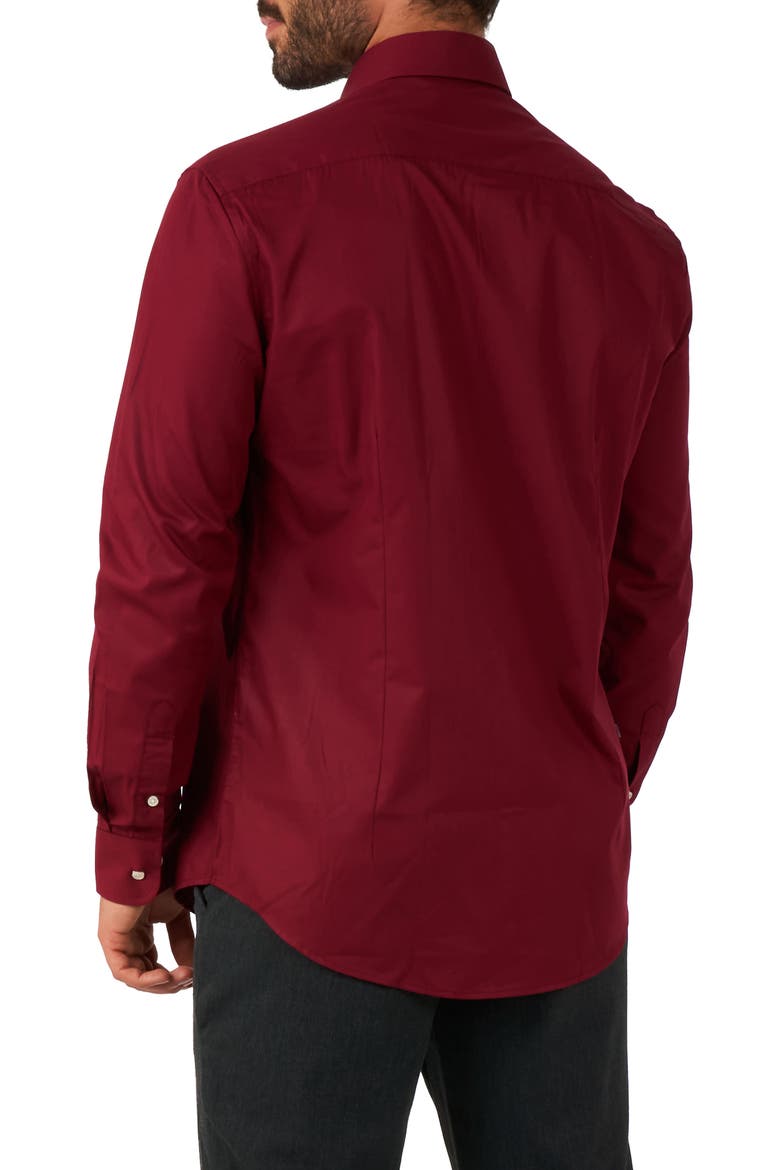Blazing Burgundy Solid Button-Up Shirt, Alternate, color, RED
