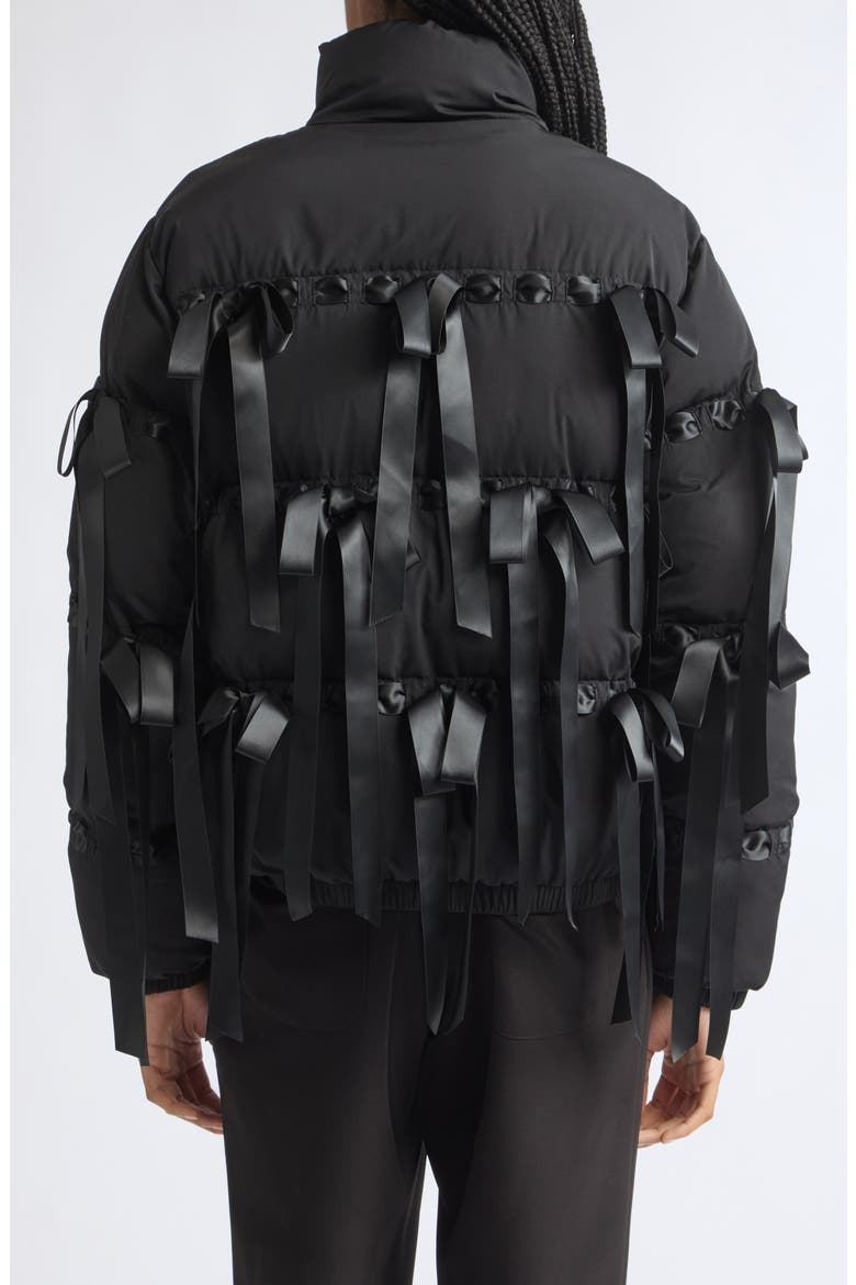 Visby Puffer Jacket with Bows, Alternate, color, BLACK