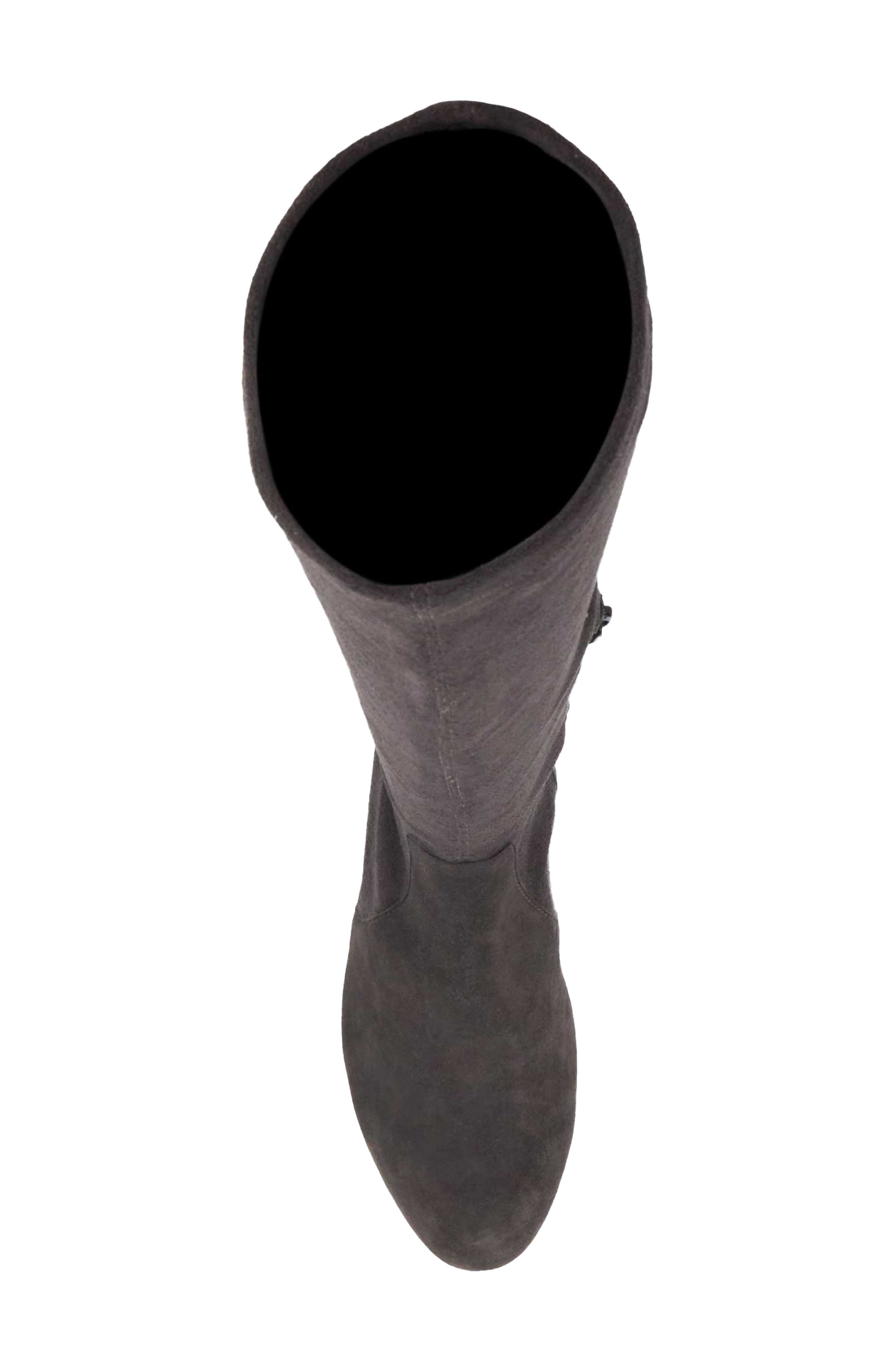 Topsys Tall Stretch Leather Boot, Alternate, color, DARK GREY