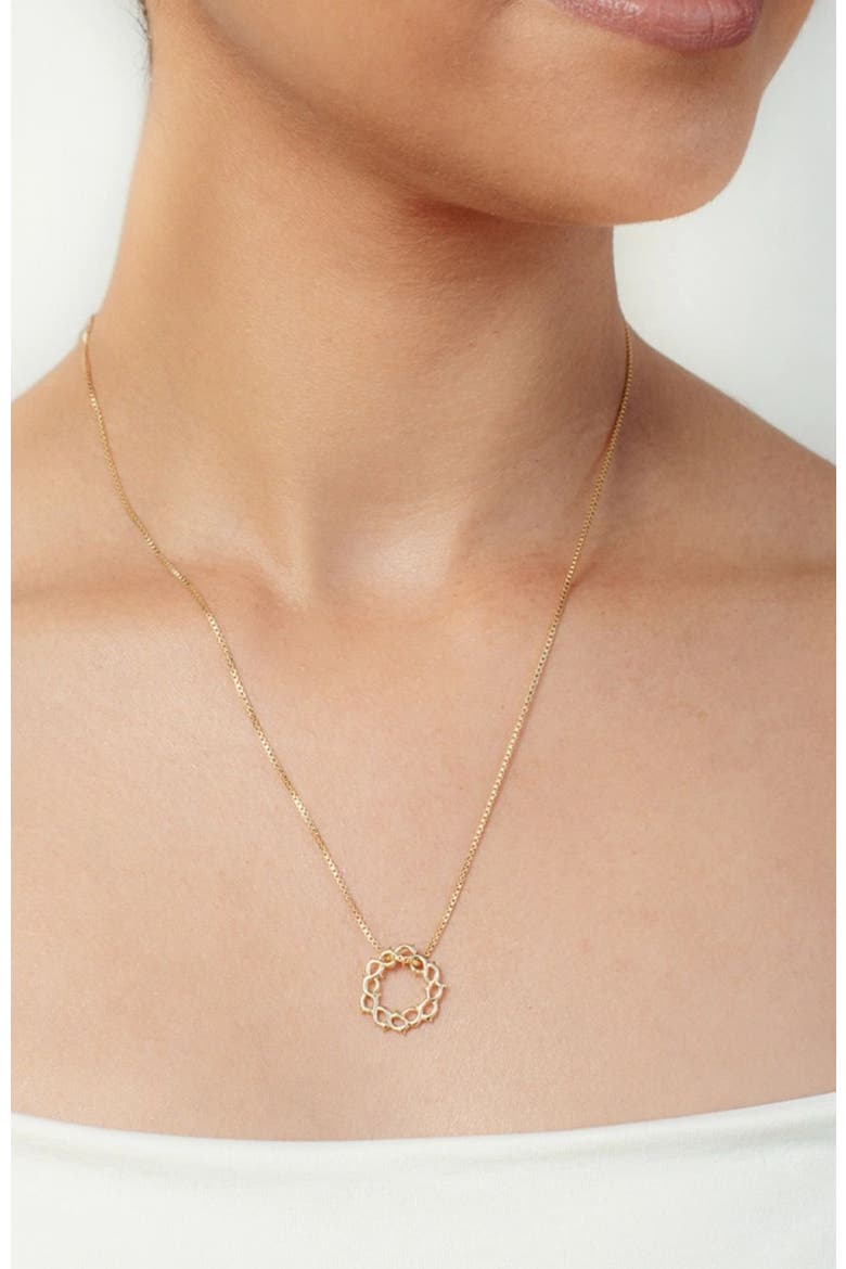 Crown Of Thorns Necklace, Alternate, color, 18k Gold Plated