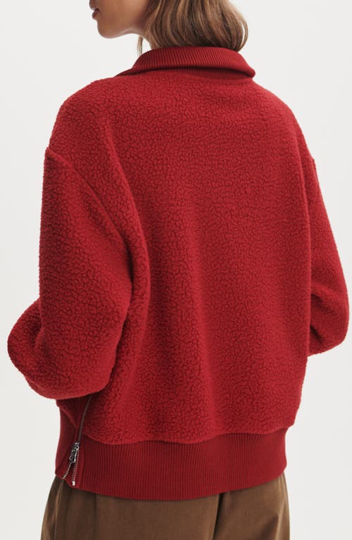 Varley Jaylin High Pile Fleece Half-zip Pullover In Red