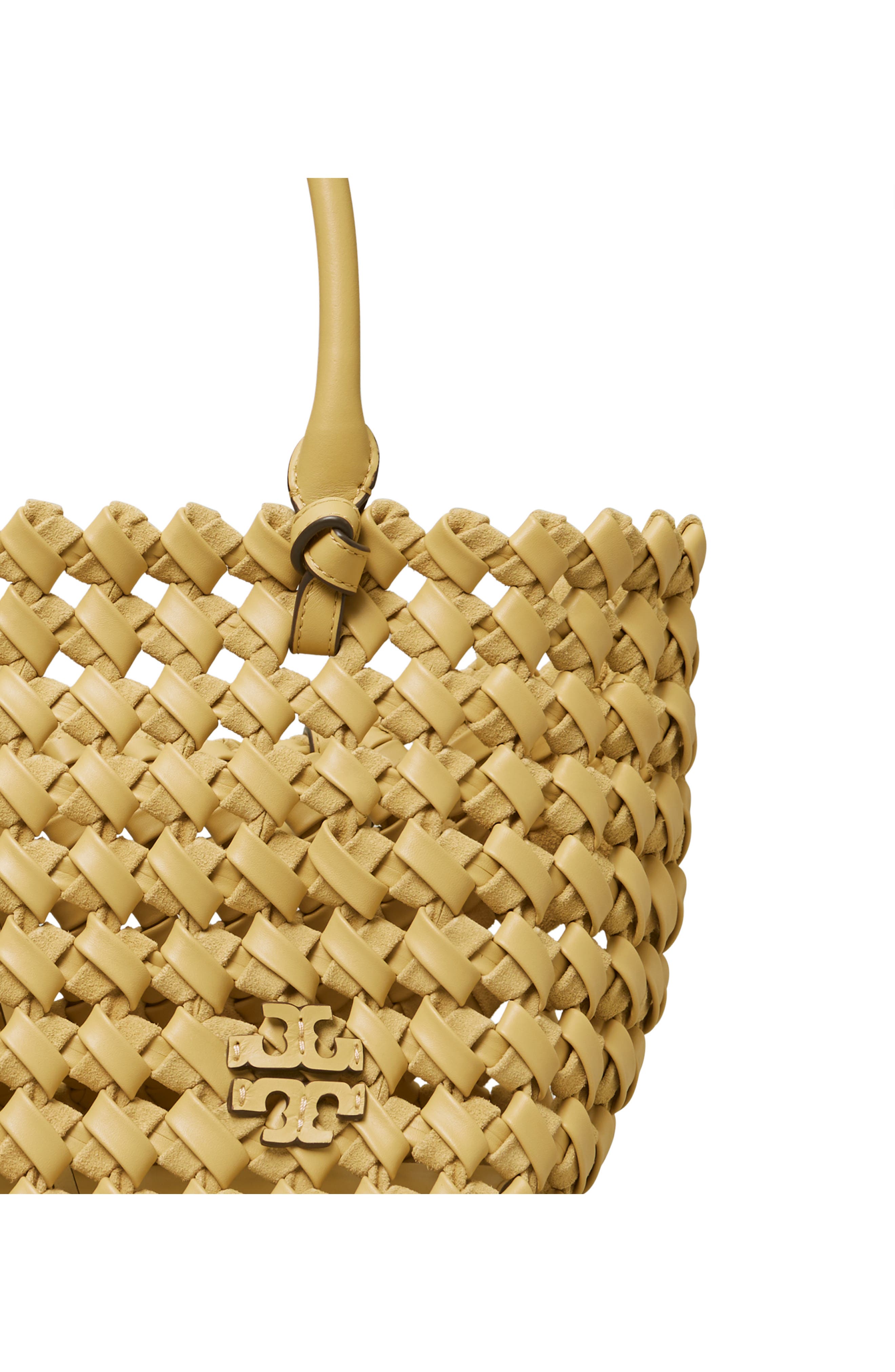 Tory Burch McGraw Woven Leather Satchel, Alternate, color, 