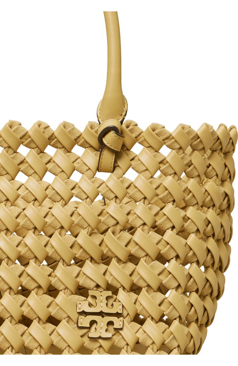 Tory Burch McGraw Woven Leather Satchel, Alternate, color,