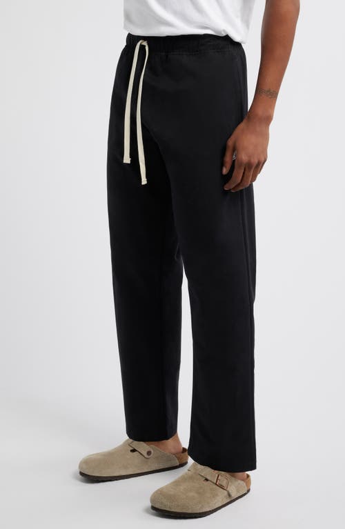 Standard Issue Pd Cotton Blend Drawstring Slacker Pants In Black
