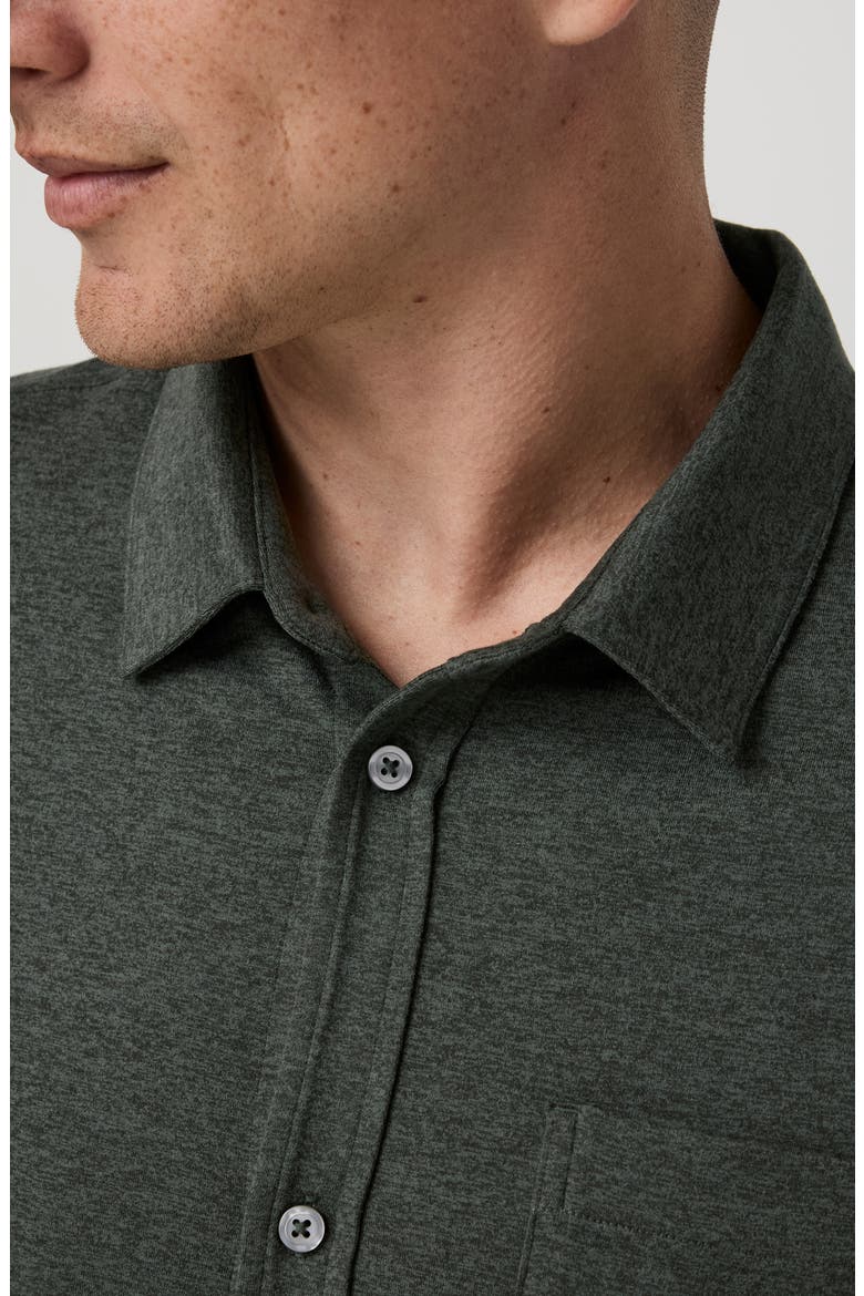 Ponto Short Sleeve Performance Button-Up Shirt, Alternate, color, RIVER ROCK HEATHER