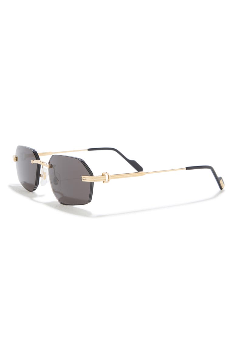 54mm Frameless Sunglasses, Alternate, color, GOLD / GREY LENS