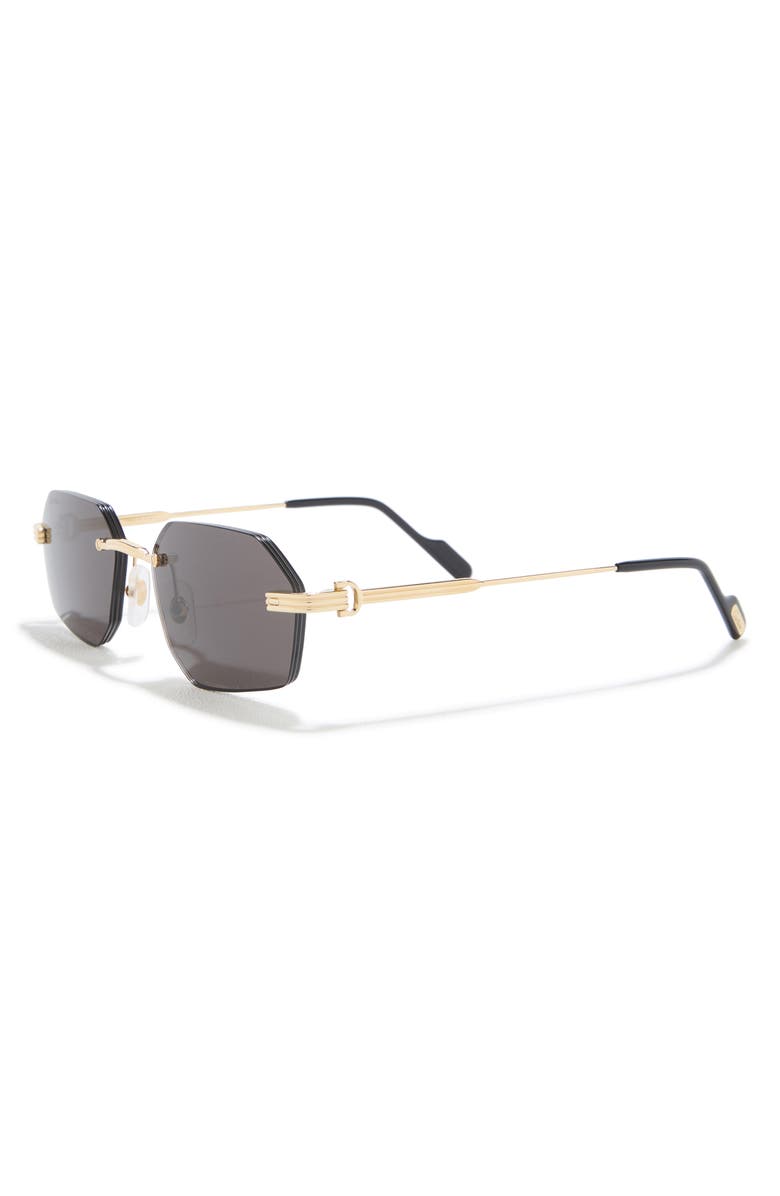 Cartier 54mm Frameless Sunglasses, Alternate, color, Gold / Grey Lens