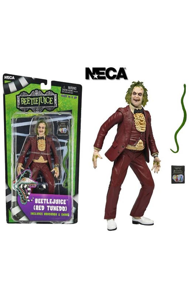 NECA Beetlejuice (1988) Red Tuxedo NECA 7" Scale Action Figure, Main, color, Multi-Color