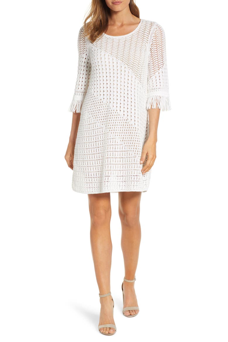 Beach Stroll A-Line Dress, Main, color, PAPER WHITE