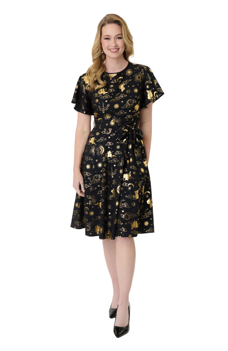 Unique Vintage 1930s Swing Dress, Main, color, Black Gold Princess