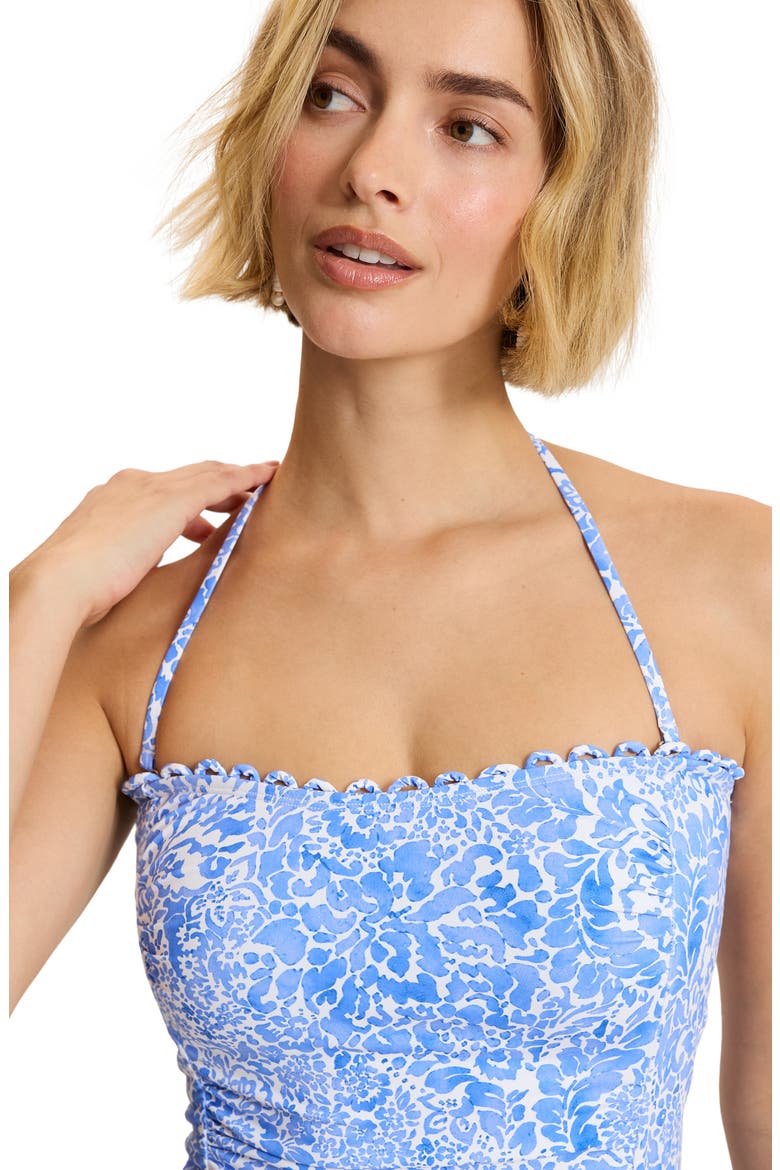 Paisley Daze Bandeau One-Piece Swimsuit, Alternate, color, PARADISO BLU