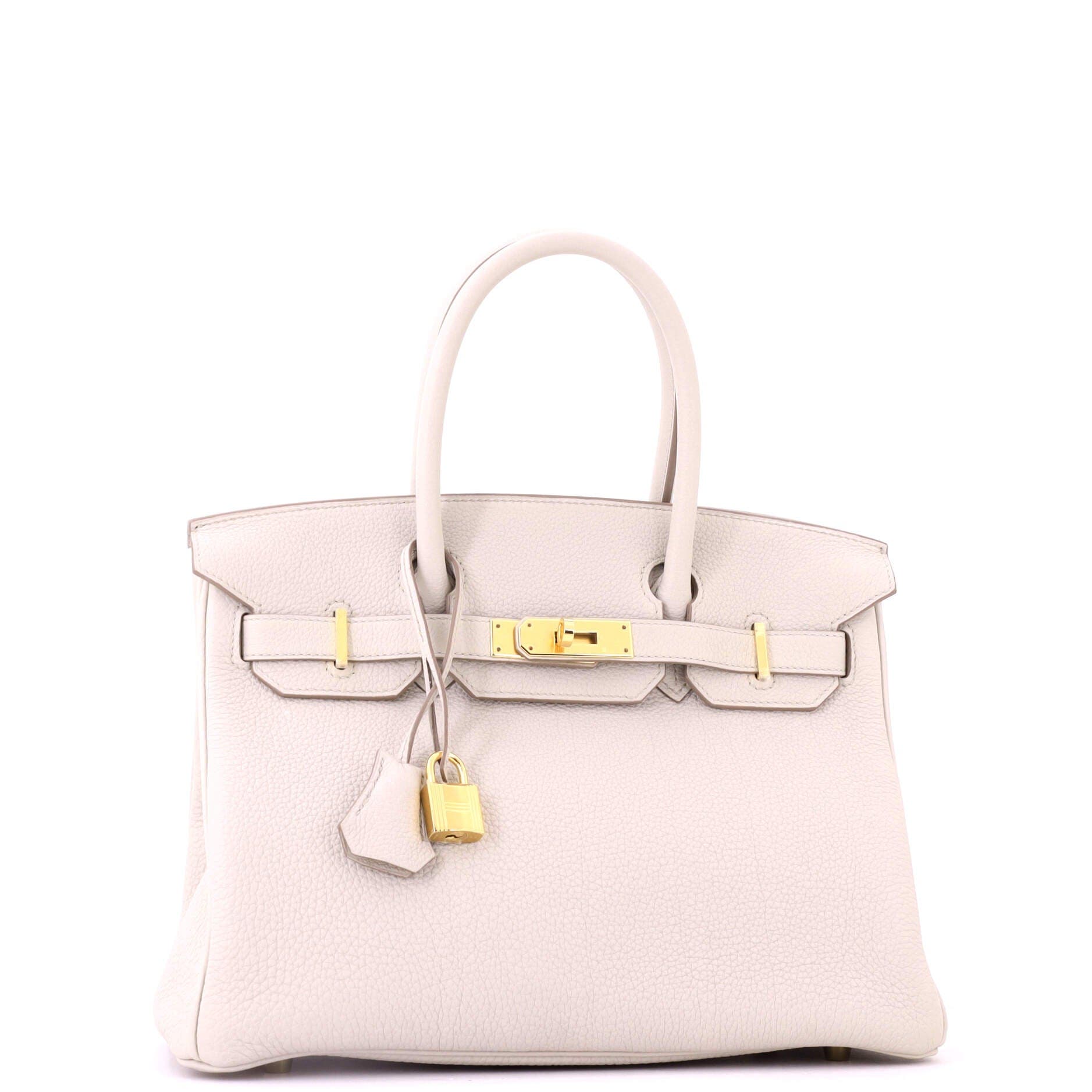 Pre-Owned Hermes Birkin Handbag Light Togo with Gold Hardware 30, Alternate, color, Beton