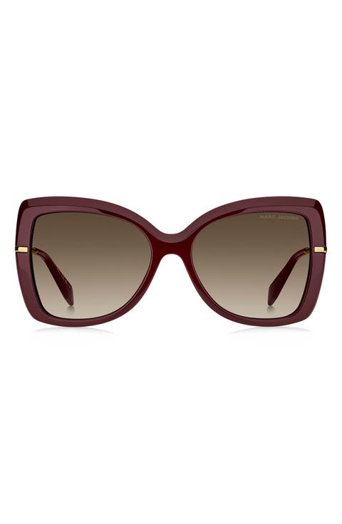 56mm Gradient Butterfly Sunglasses